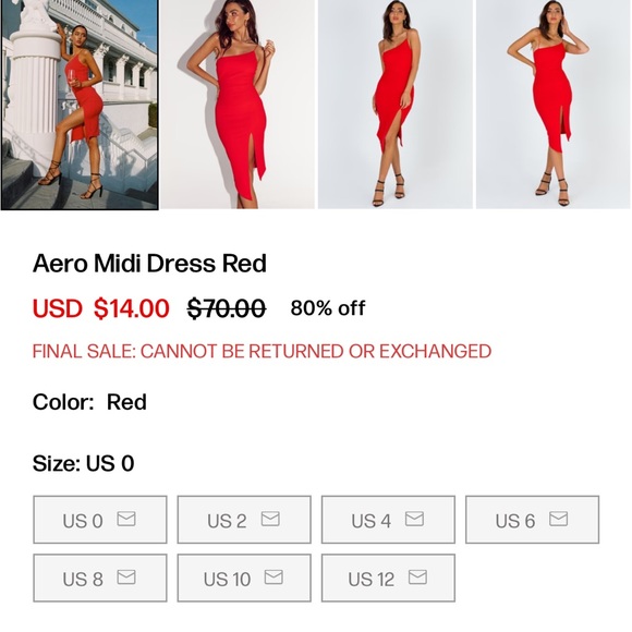 Princess Polly Aero midi red dress - Picture 14 of 16